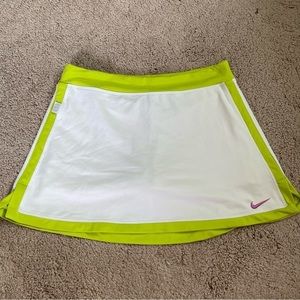White and green Nike tennis skirt girls size medium skort